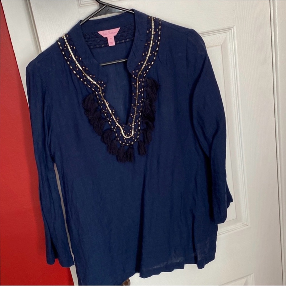 Lilly Pulitzer Tunic with Embellished Neckline